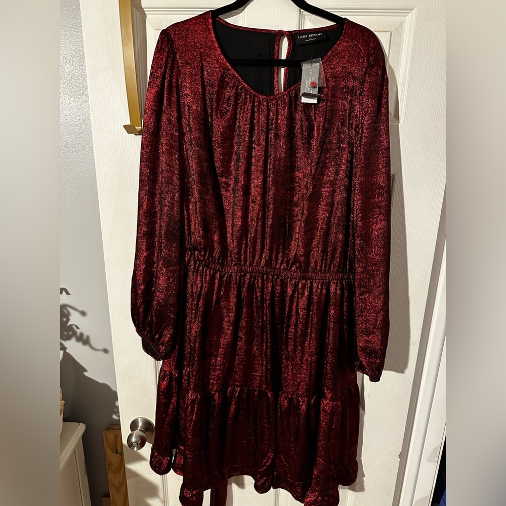 Lane Bryant red shiny dress NWT sz 22